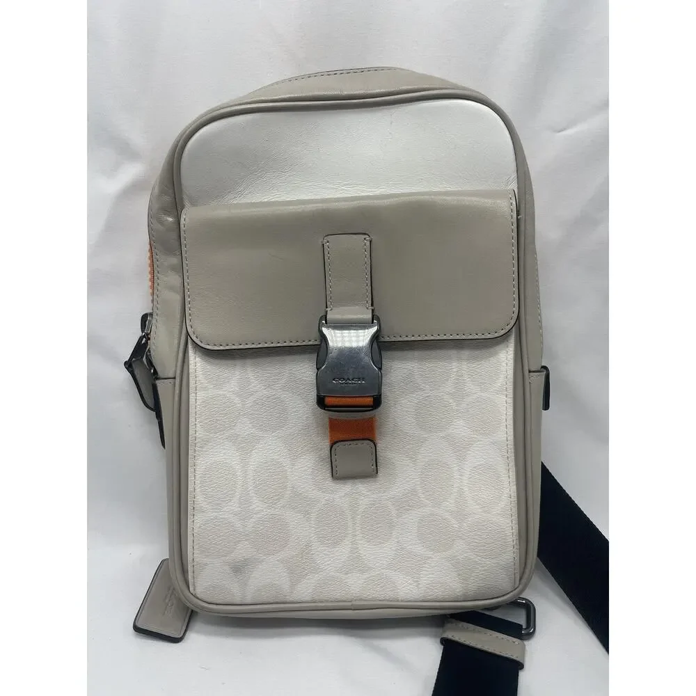 Coach Track Pack In Colorblock‎ Signature Canvas C8126